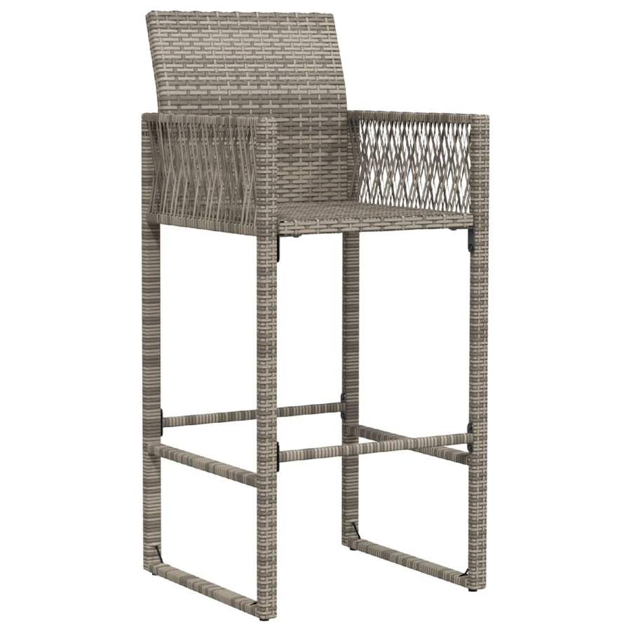 Tuinbarkrukken 2 St Poly Rattan Grijs Donkerbruin
