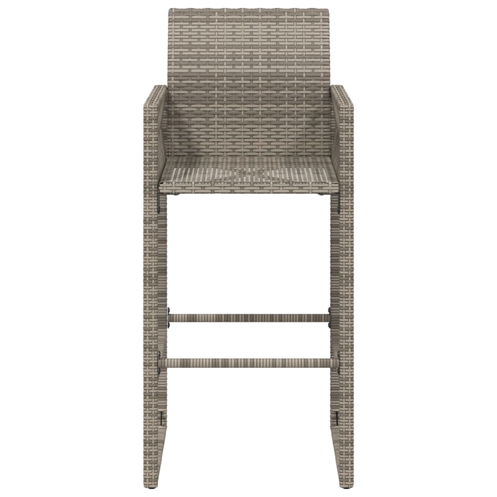 Tuinbarkrukken 2 St Poly Rattan Grijs Donkerbruin