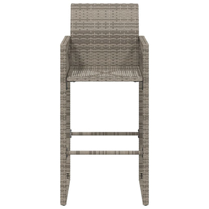 Tuinbarkrukken 2 St Poly Rattan Grijs Donkerbruin