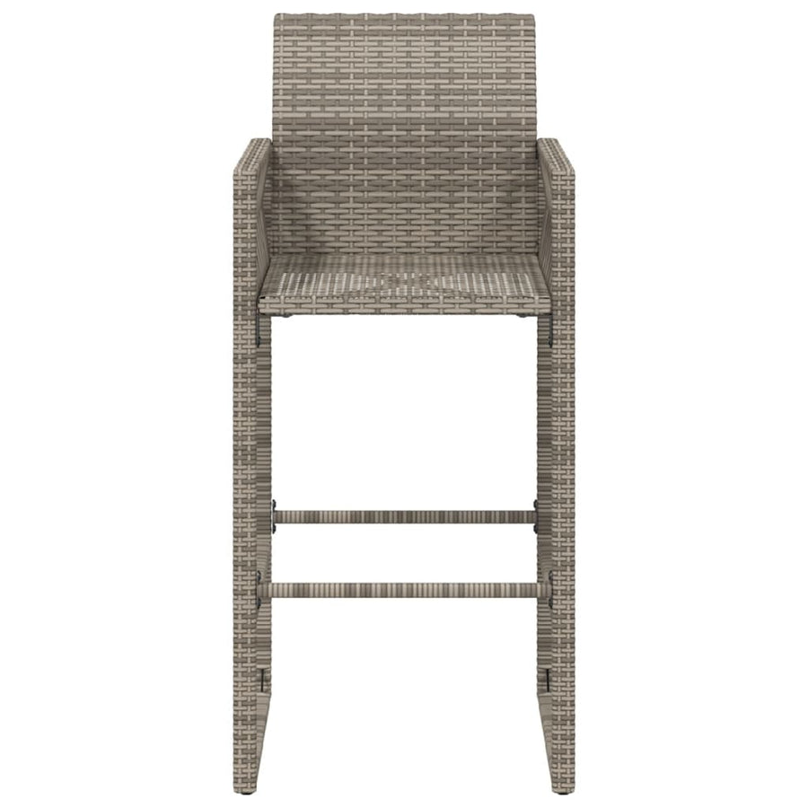 Tuinbarkrukken 2 St Poly Rattan Grijs Donkerbruin