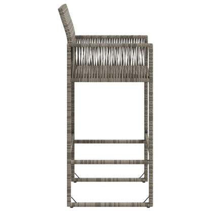 Tuinbarkrukken 2 St Poly Rattan Grijs Donkerbruin