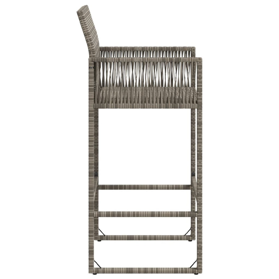 Tuinbarkrukken 2 St Poly Rattan Grijs Donkerbruin