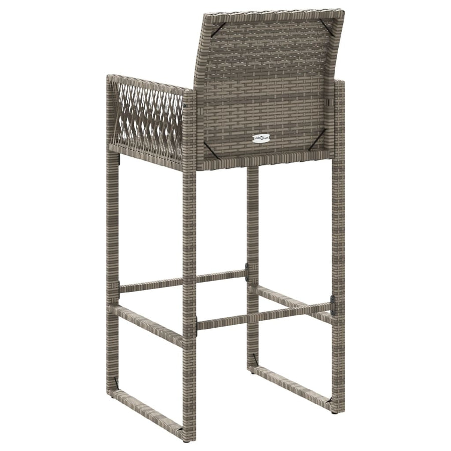 Tuinbarkrukken 2 St Poly Rattan Grijs Donkerbruin