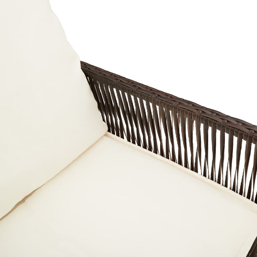 Tuinbarkrukken 2 St Met Kussens Poly Rattan Bruin Donkerbruin