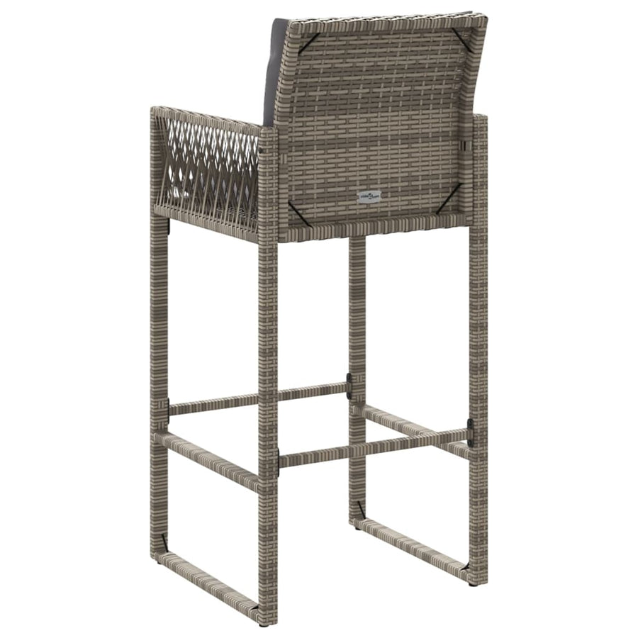 Tuinbarkrukken Met Kussens 2 St Poly Rattan Grijs