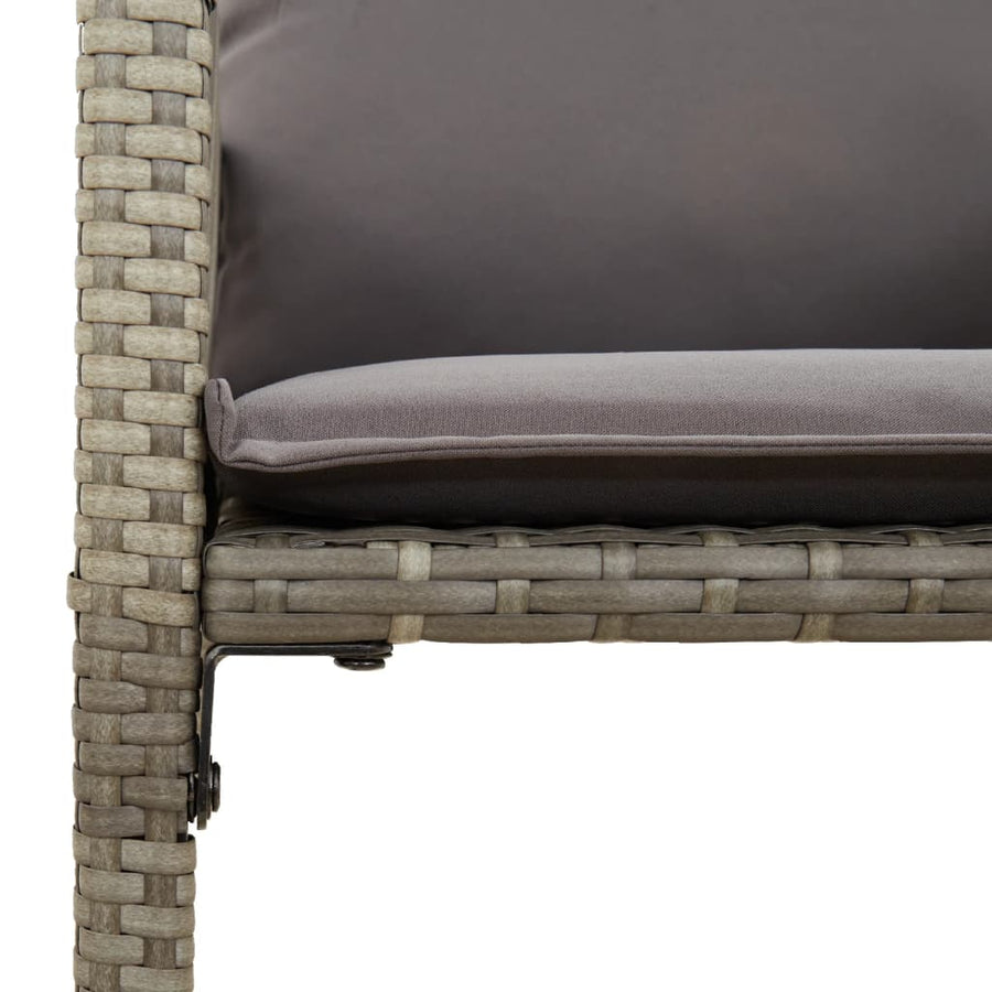 Tuinbarkrukken Met Kussens 2 St Poly Rattan Grijs