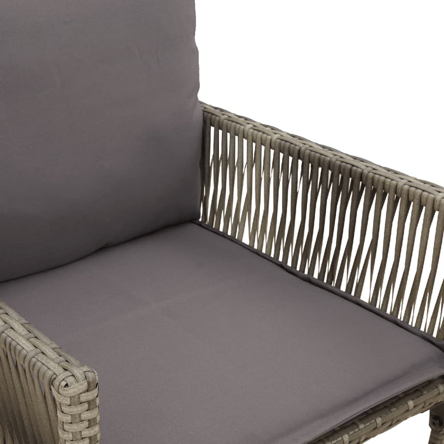 Tuinbarkrukken Met Kussens 2 St Poly Rattan Grijs