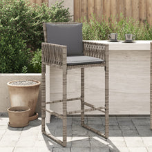 Tuinbarkrukken Met Kussens 2 St Poly Rattan Grijs