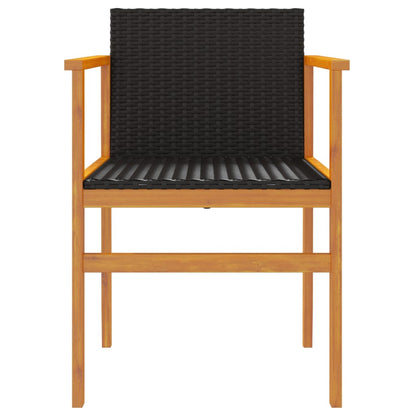 Tuinstoelen 2 St Poly Rattan En Massief Hout Zwart
