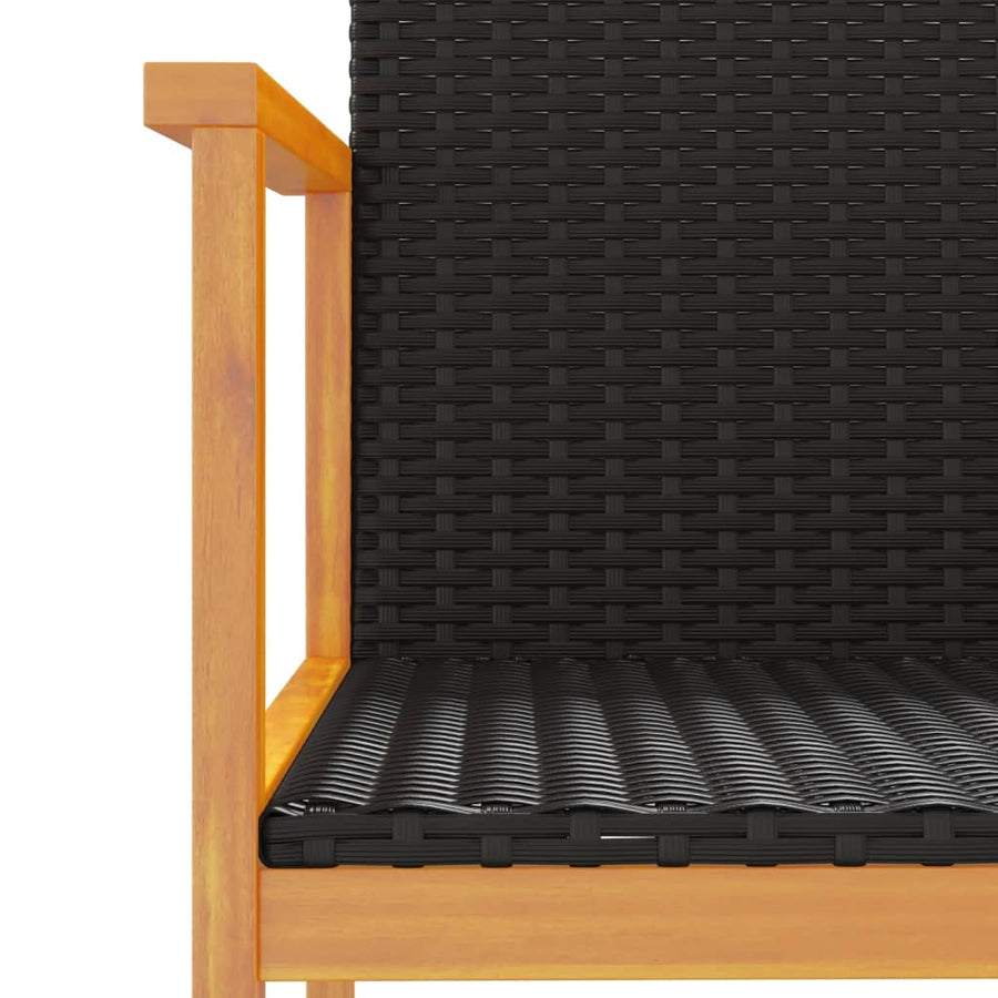 Tuinstoelen 2 St Poly Rattan En Massief Hout Zwart