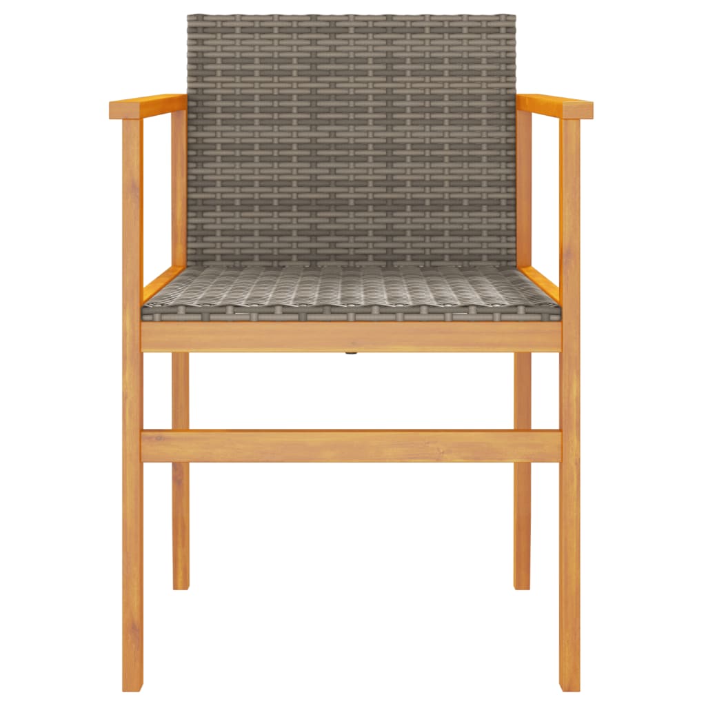 Tuinstoelen 2 St Poly Rattan En Massief Hout Grijs