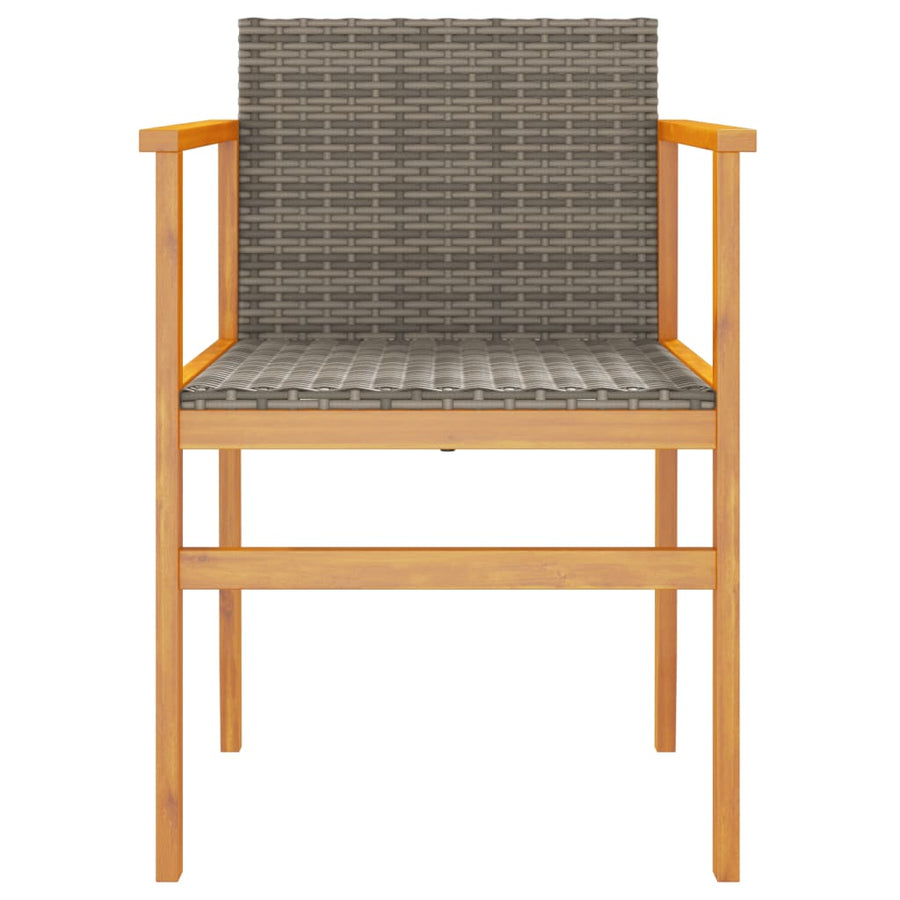 Tuinstoelen 2 St Poly Rattan En Massief Hout Grijs