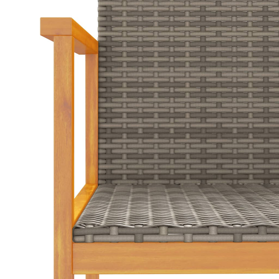 Tuinstoelen 2 St Poly Rattan En Massief Hout Grijs