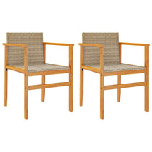 Tuinstoelen 2 St Poly Rattan En Massief Hout Beige