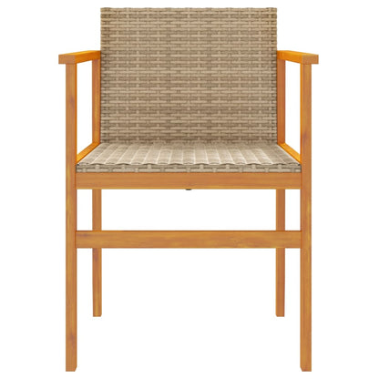 Tuinstoelen 2 St Poly Rattan En Massief Hout Beige