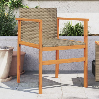 Tuinstoelen 2 St Poly Rattan En Massief Hout Beige