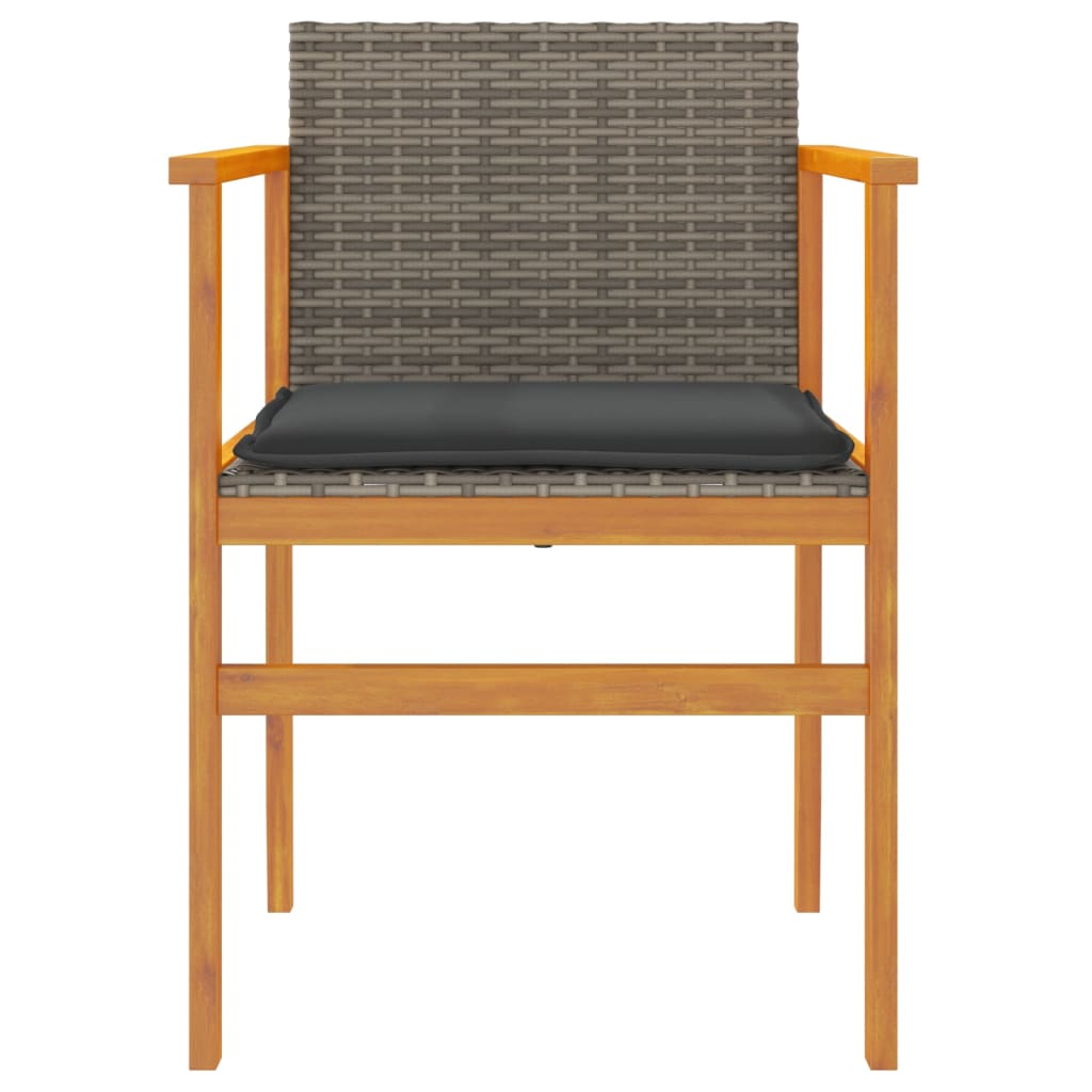 Tuinstoelen 2 St Met Kussens Poly Rattan En Massief Hout Grijs