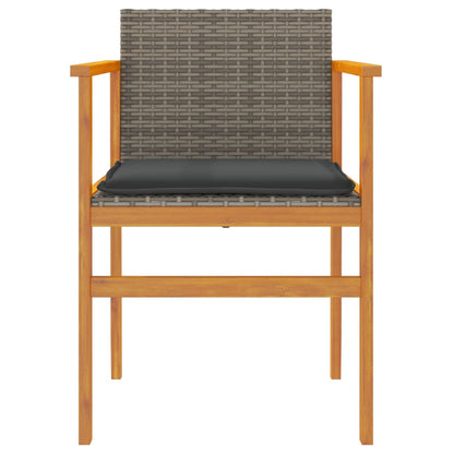 Tuinstoelen 2 St Met Kussens Poly Rattan En Massief Hout Grijs