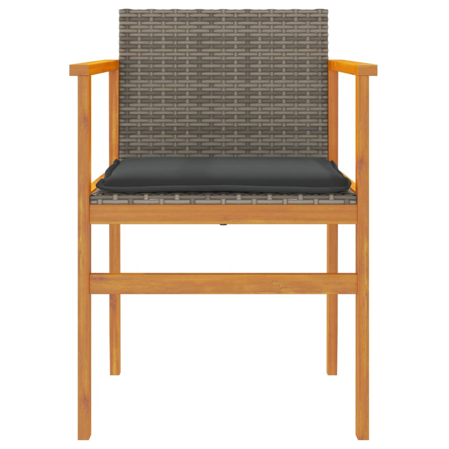 Tuinstoelen 2 St Met Kussens Poly Rattan En Massief Hout Grijs