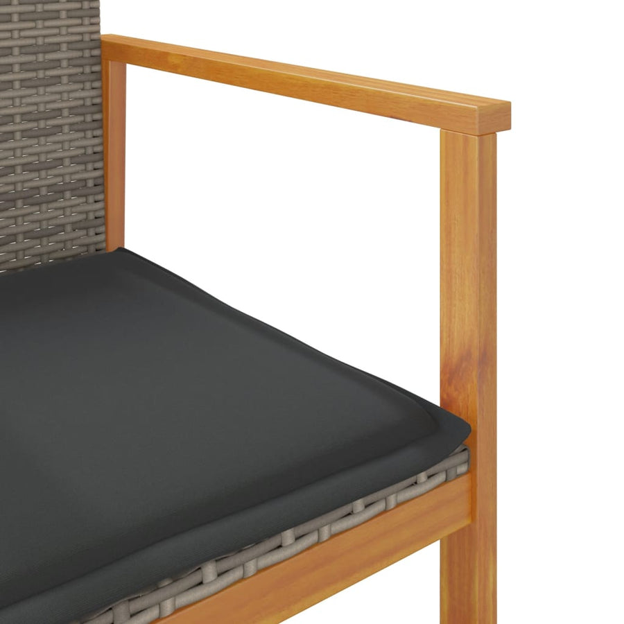 Tuinstoelen 2 St Met Kussens Poly Rattan En Massief Hout Grijs