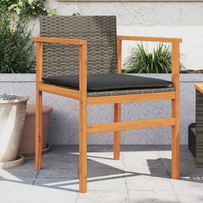 Tuinstoelen 2 St Met Kussens Poly Rattan En Massief Hout Grijs