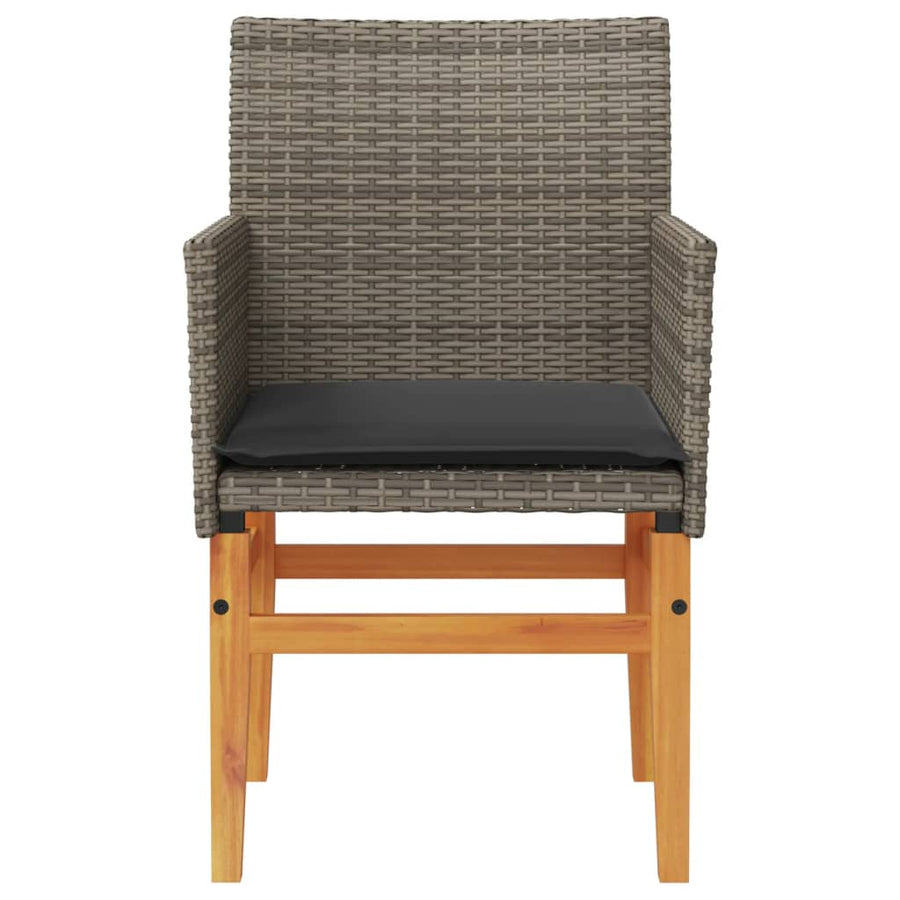 Tuinstoelen 2 St Met Kussens Poly Rattan En Massief Hout Grijs