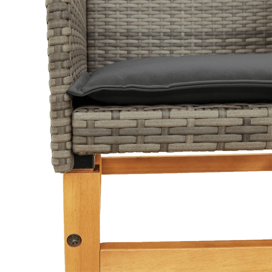 Tuinstoelen 2 St Met Kussens Poly Rattan En Massief Hout Grijs