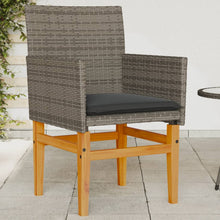Tuinstoelen 2 St Met Kussens Poly Rattan En Massief Hout Grijs