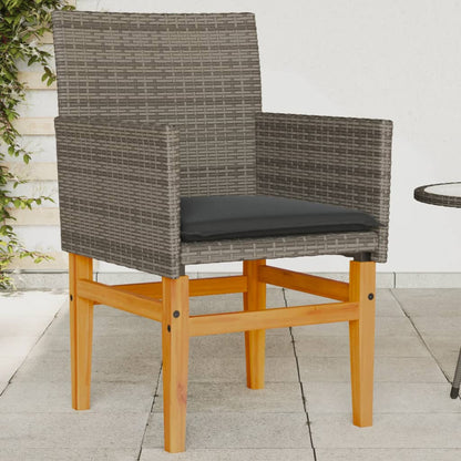 Tuinstoelen 2 St Met Kussens Poly Rattan En Massief Hout Grijs