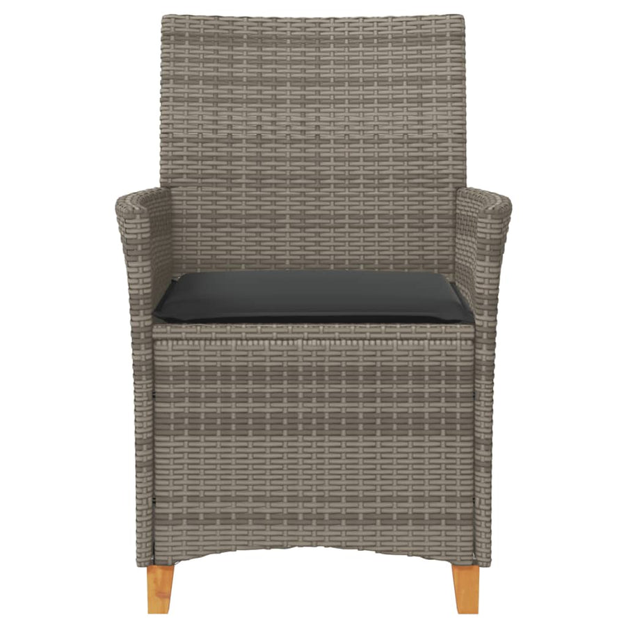 Tuinstoelen 2 St Met Kussens Poly Rattan En Massief Hout Grijs