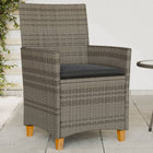Tuinstoelen 2 stuks poly rattan massief hout grijs