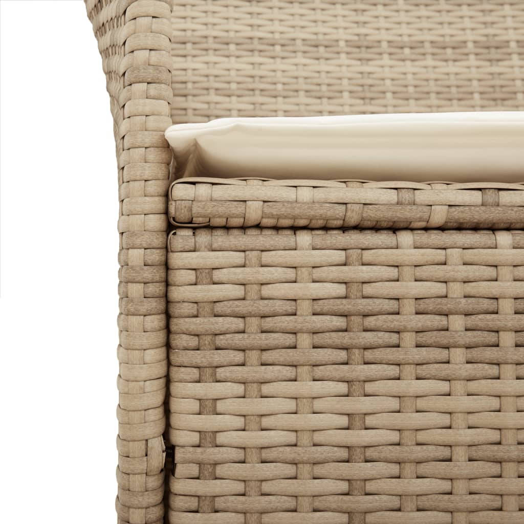 Tuinstoelen 2 St Met Kussens Poly Rattan En Massief Hout Beige