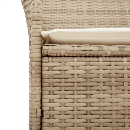 Tuinstoelen 2 St Met Kussens Poly Rattan En Massief Hout Beige
