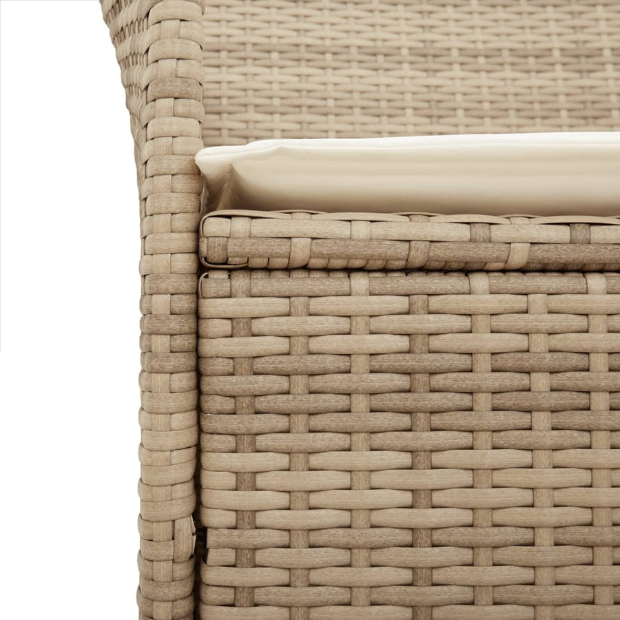 Tuinstoelen 2 St Met Kussens Poly Rattan En Massief Hout Beige