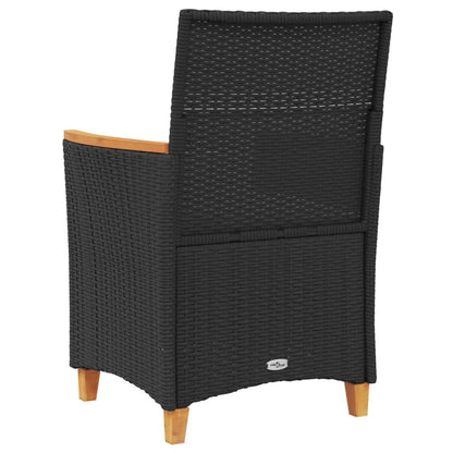 Tuinstoelen 2 St Met Kussens Poly Rattan En Massief Hout Zwart