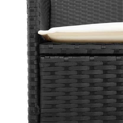 Tuinstoelen 2 St Met Kussens Poly Rattan En Massief Hout Zwart