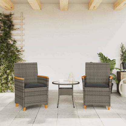 Tuinstoelen 2 St Met Kussens Poly Rattan En Massief Hout Grijs