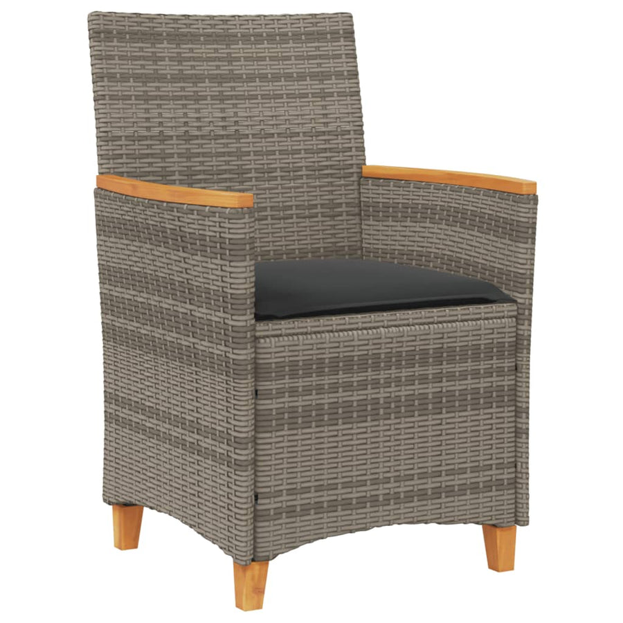 Tuinstoelen 2 St Met Kussens Poly Rattan En Massief Hout Grijs