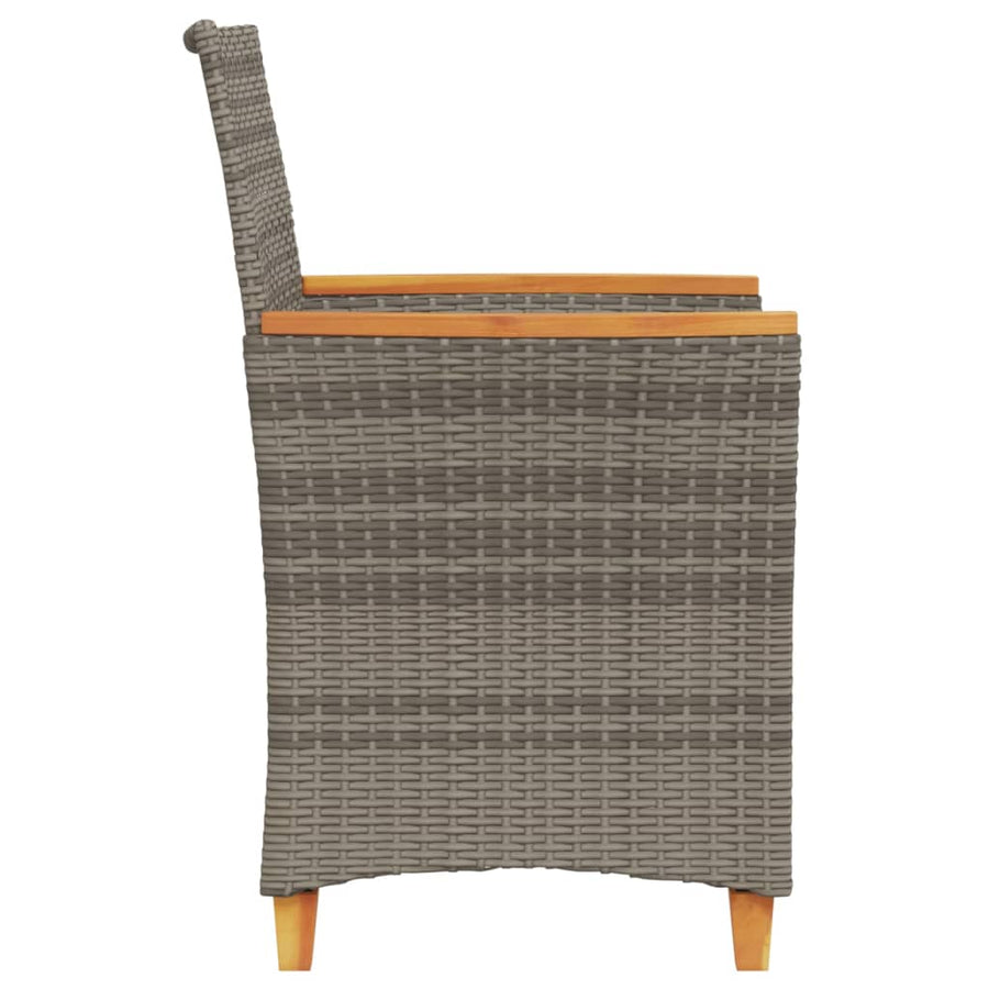Tuinstoelen 2 St Met Kussens Poly Rattan En Massief Hout Grijs