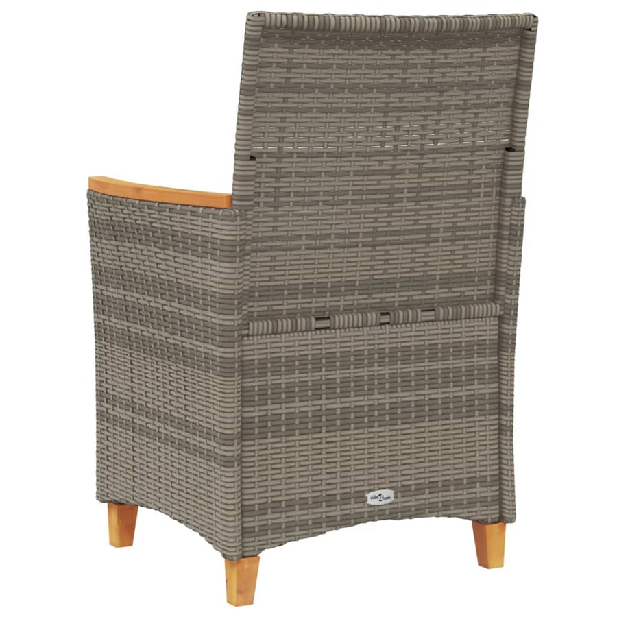 Tuinstoelen 2 St Met Kussens Poly Rattan En Massief Hout Grijs