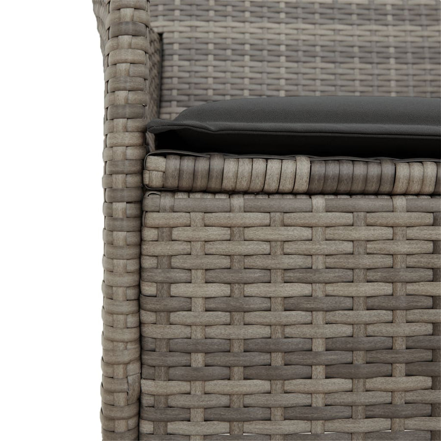 Tuinstoelen 2 St Met Kussens Poly Rattan En Massief Hout Grijs