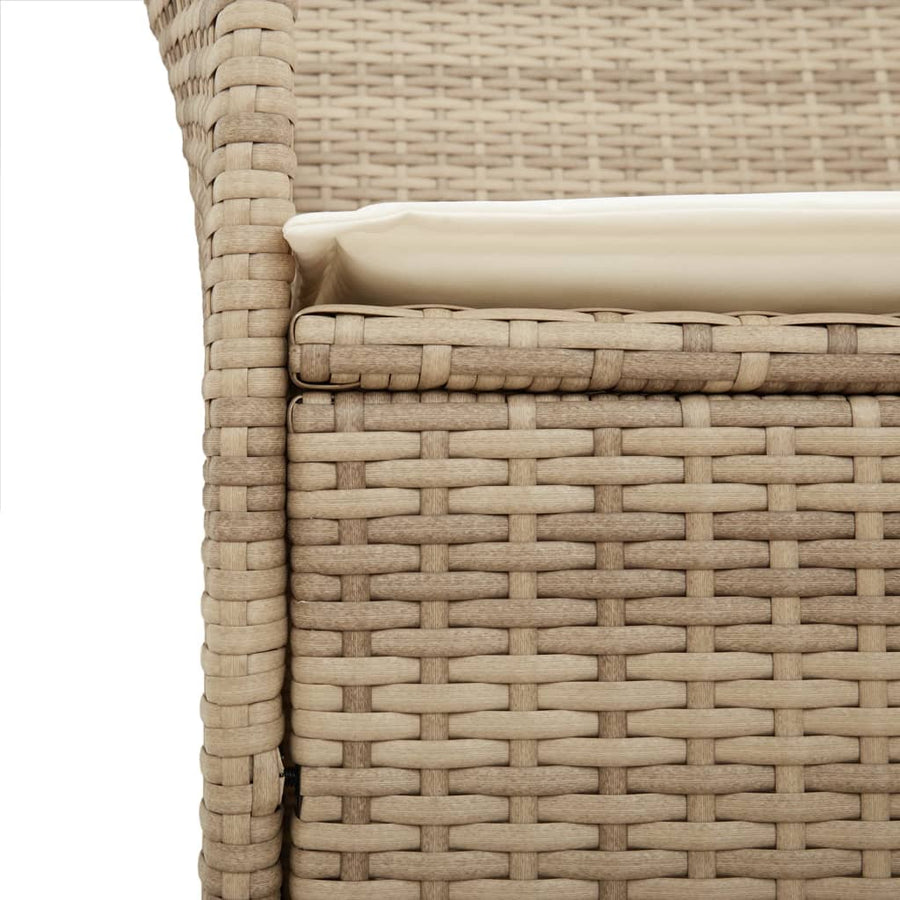 Tuinstoelen 2 St Met Kussens Poly Rattan En Massief Hout Beige