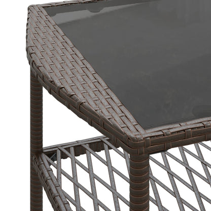 4-delige Loungeset met kussens poly rattan bruin