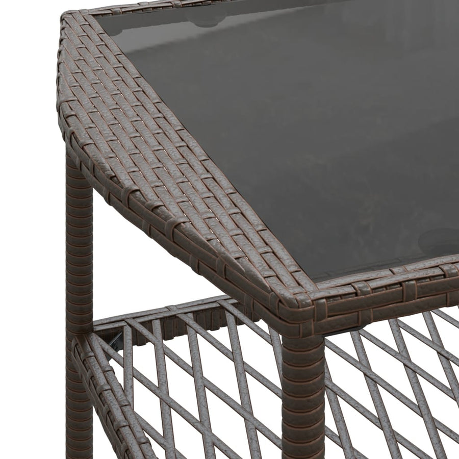 4-delige Loungeset met kussens poly rattan bruin