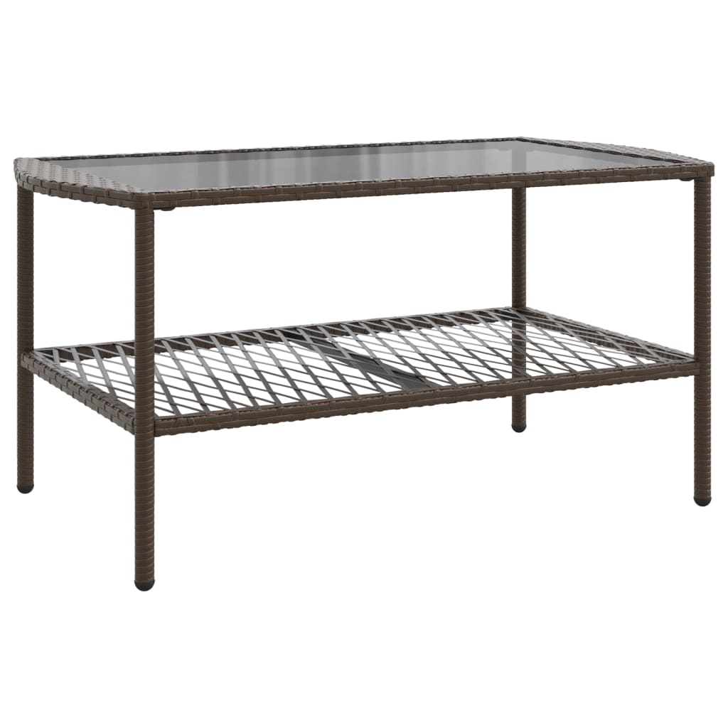4-delige Loungeset met kussens poly rattan bruin