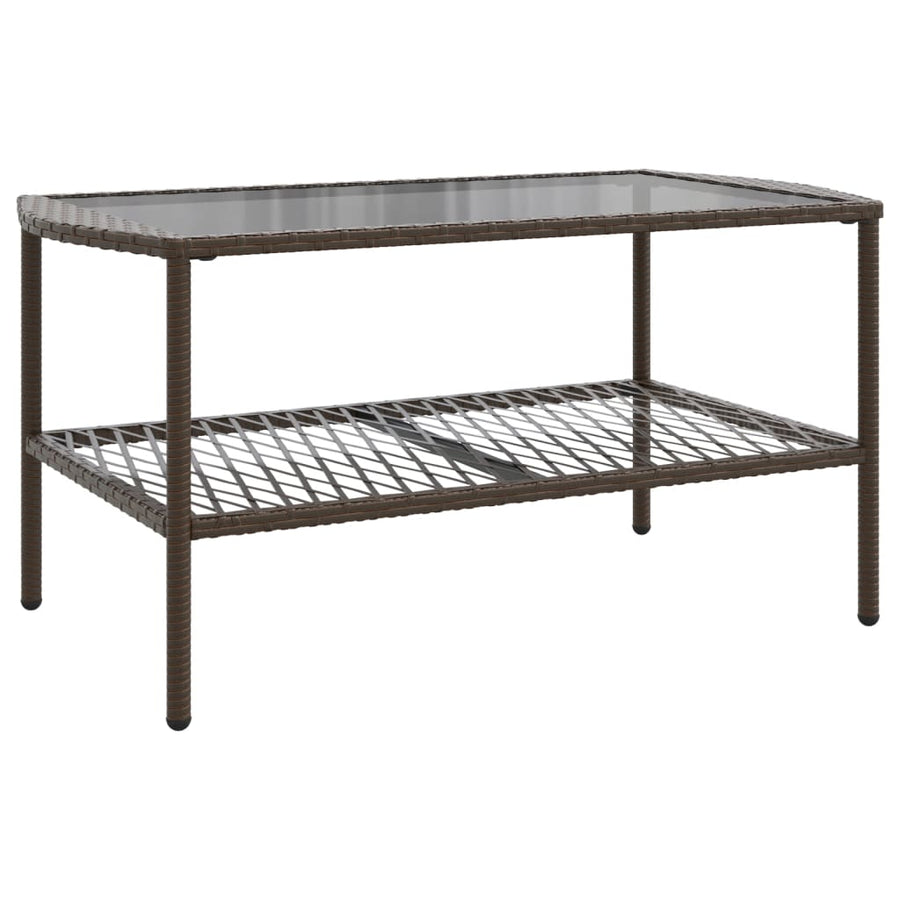 4-delige Loungeset met kussens poly rattan bruin