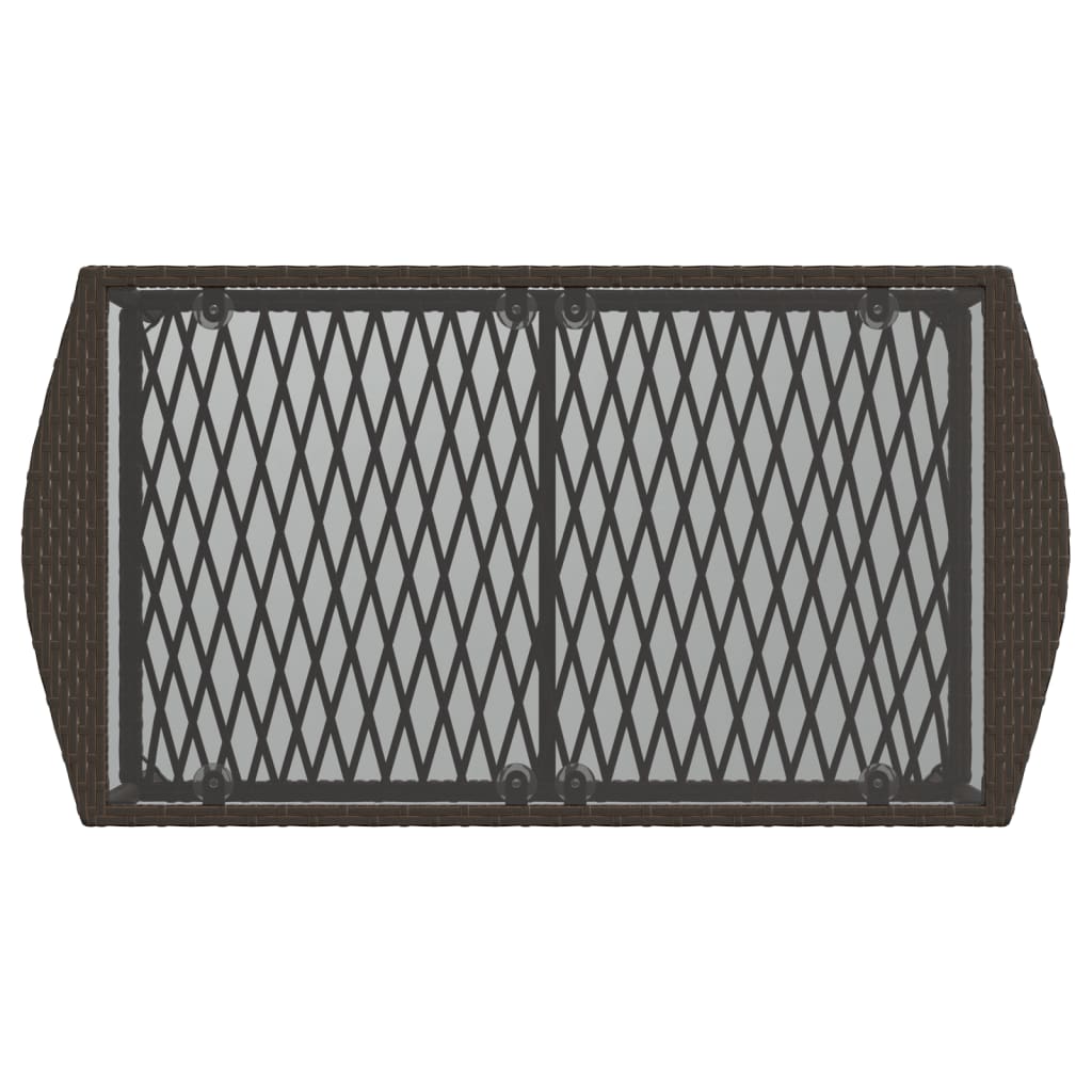 4-delige Loungeset met kussens poly rattan bruin