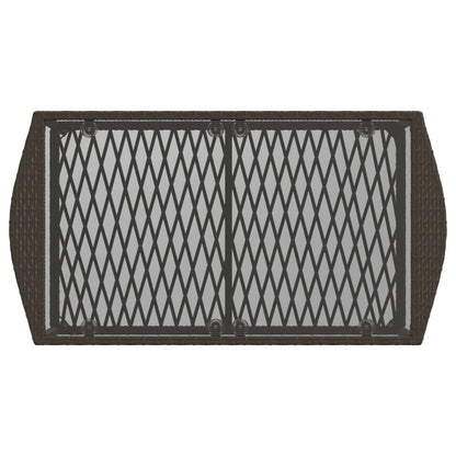 4-delige Loungeset met kussens poly rattan bruin