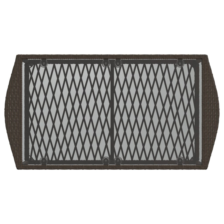 4-delige Loungeset met kussens poly rattan bruin