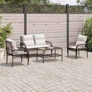 Loungeset 4-delig poly rattan bruin